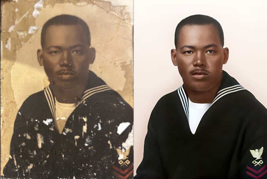 Military portrait quality enhancement - before and after